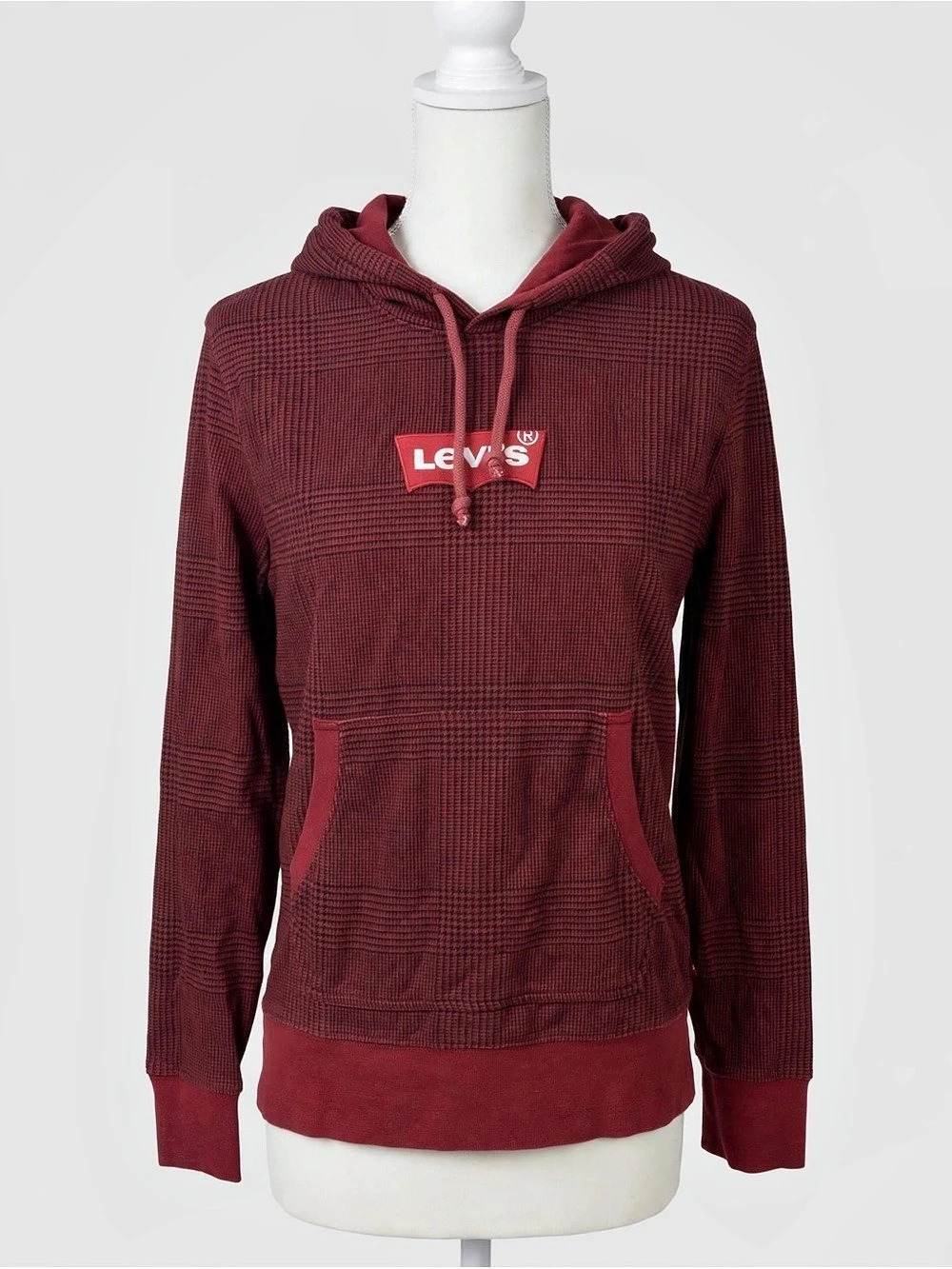 Levi's Checkered Pullover Hoodie in Red